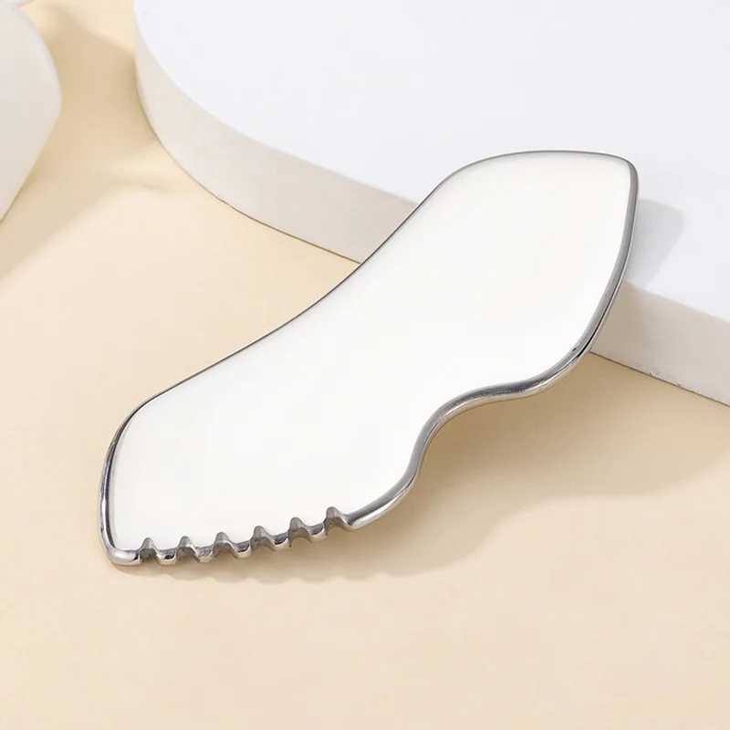 Facial Stainless Steel Scraper Massage Gua Sha Tool Face Lift Anti-Aging Skin Tightening Cooling Metal Contour Reduce Puffiness CL240824