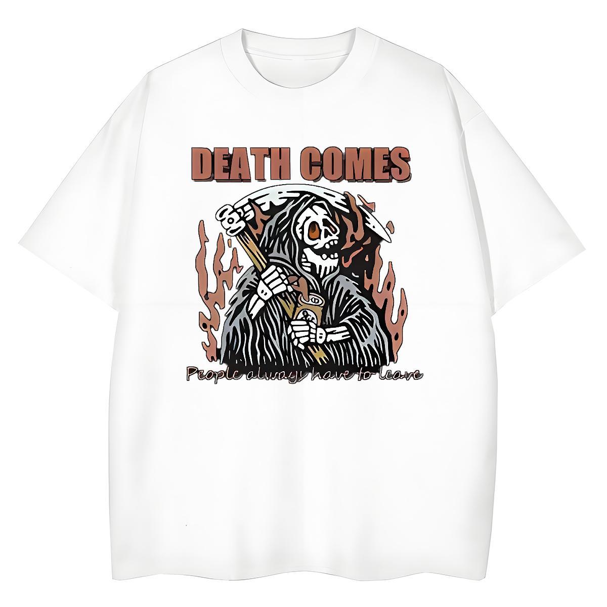 Wholesale T-Shirts for Men 230g Cotton skull Spring Summer Custom Printed O Neck Short Sleeves Couples T Shirts Stylist Clothes