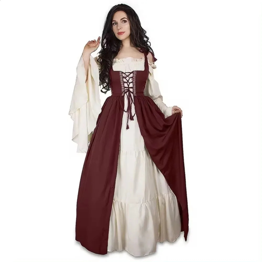 Medieval punk costume cosplay Halloween womens carnival party dress up princess Victorian era robe 240823