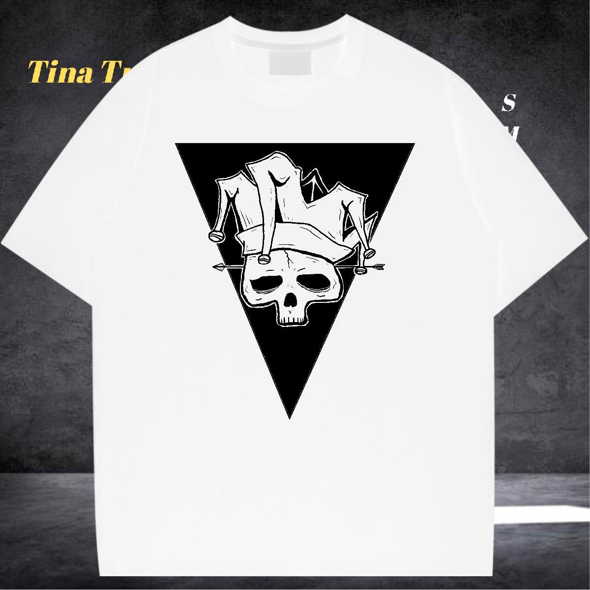 Popular T Shirts Men 100% Cotton 230g skull Casual White Plus Size Breathable Tshirt for Man Woman 2024 Designer Polos