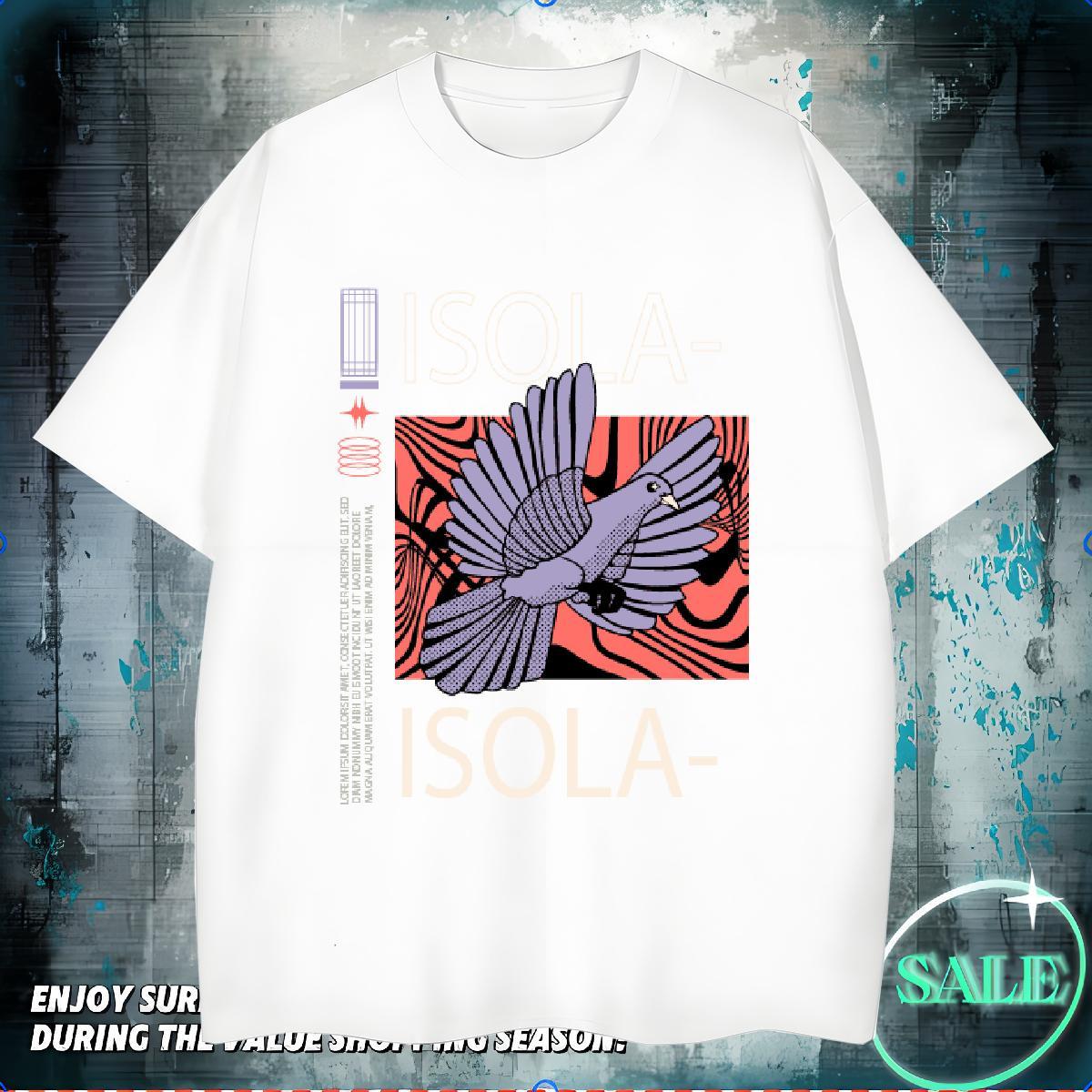 Loose Fit Men T Shirts 100% Cotton 230g fly Beach Custom Cartoon Breathable Short Sleeve Men Tees New Designer Tops Tees