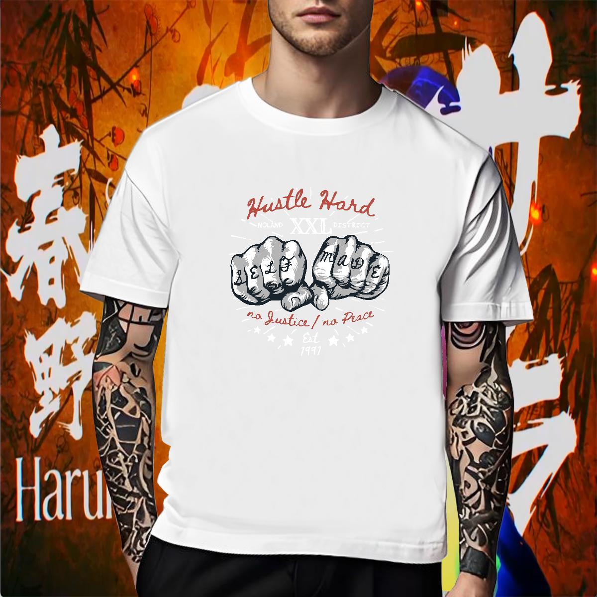 Wholesale T-Shirts 230g 100% Cotton hand- Casual Plus Size Cartoon Breathable Short Sleeve Men Tops Tees Free Shipping Tshirts