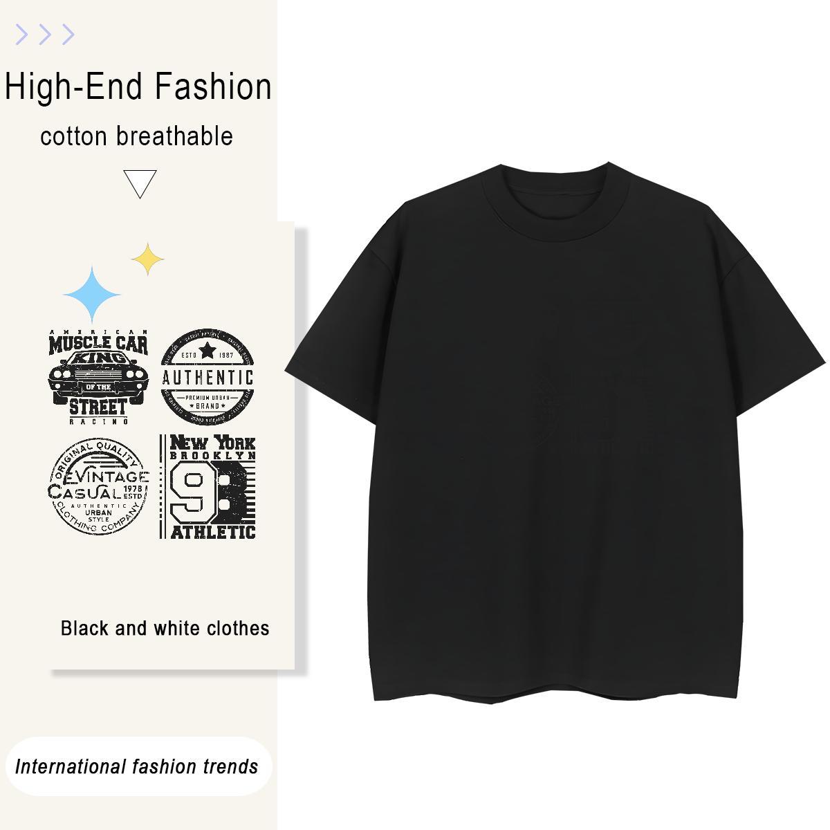 5A Unisex Tshirts 100% Cotton 230g letter Beach T-Shirts Breathable Short Sleeve Custom Printed Tee Shirt