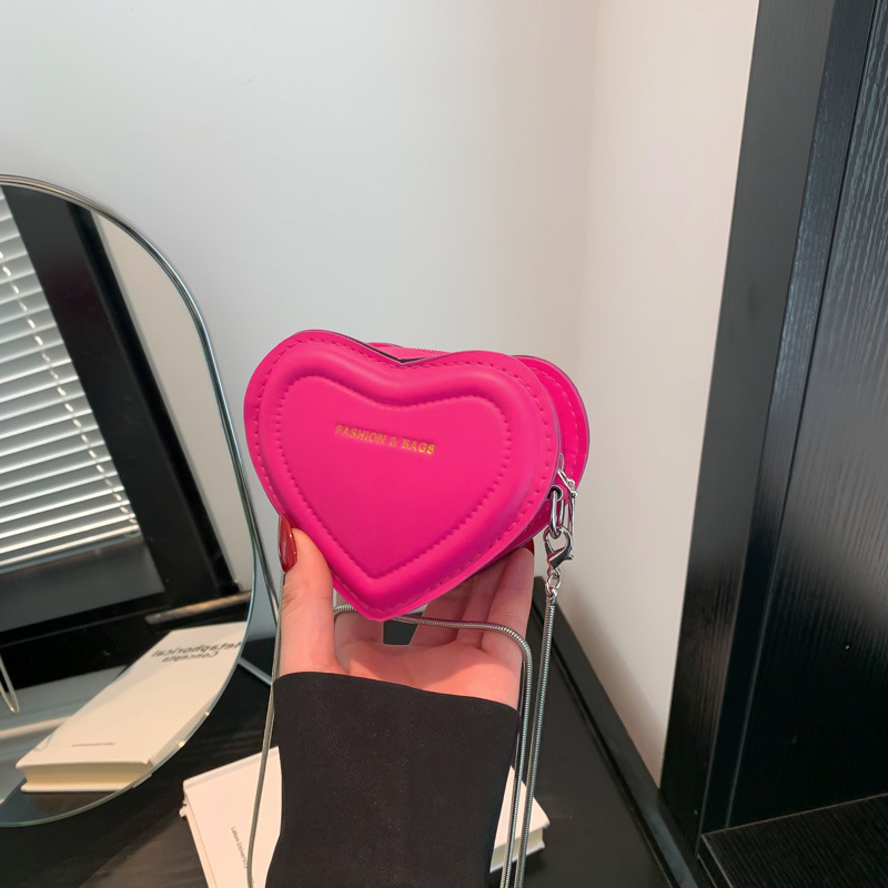 Women's fashionable peach shaped small bag simple girl's heart single shoulder bag