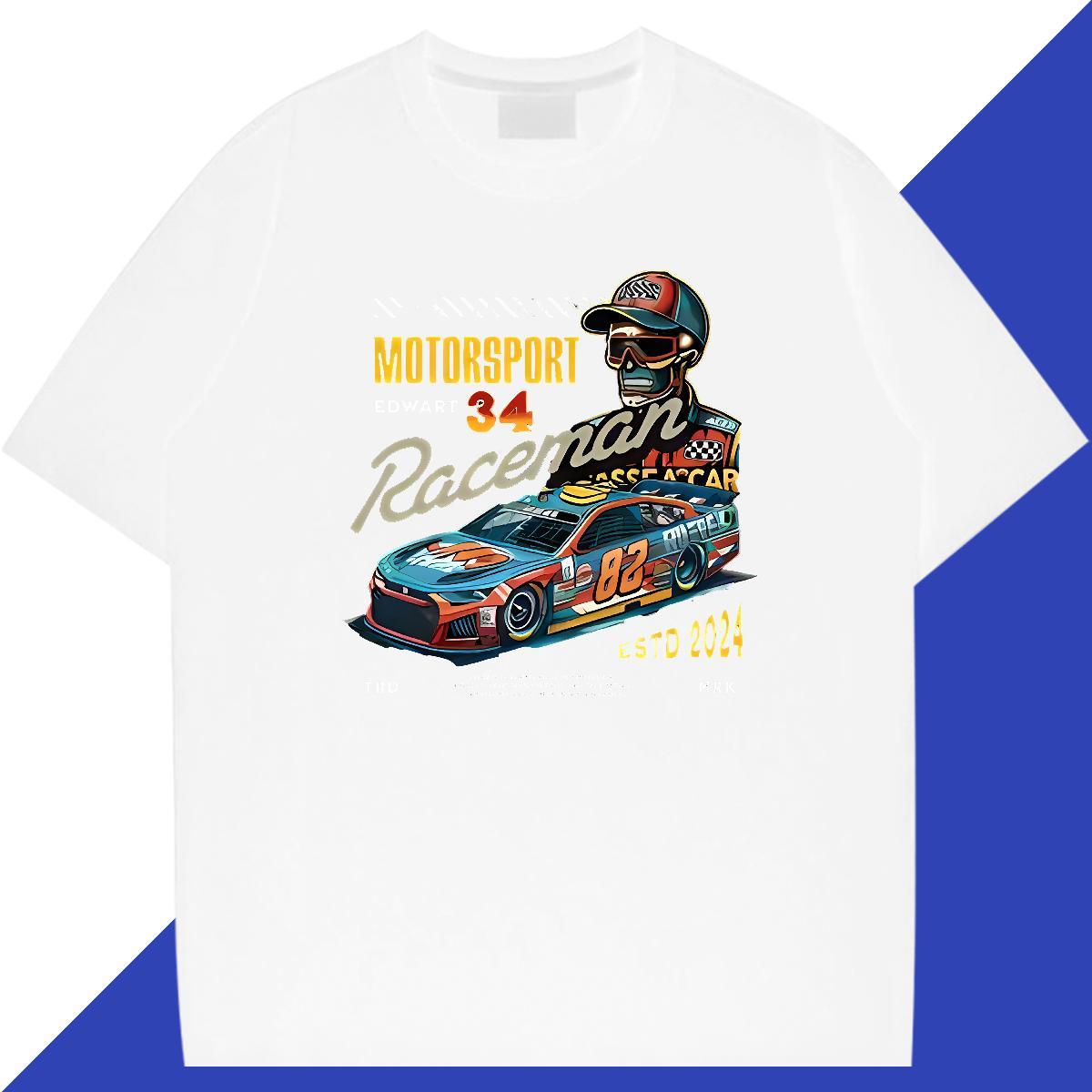 Comfortable Man T Shirts 230g Cotton skull High Street Hip Hop DIY Printed Short Sleeve O-Neck Tshirts 2024 New Tee Shirt