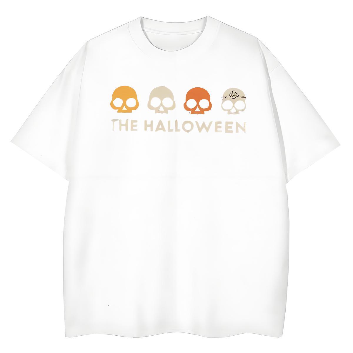 Stylist Tshirt for Man Woman halloween Casual Beach 230g Cotton Clothings O-Neck Short Sleeve Cool T Shirt For Man Floral Print