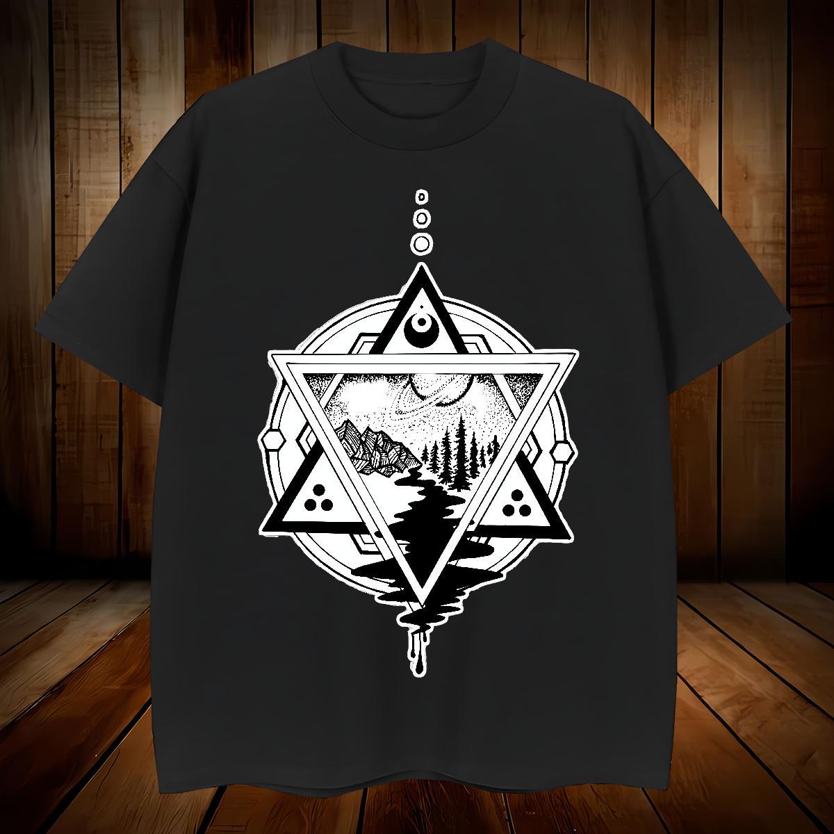 Loose Fit T Shirt For Man 100% Cotton 230g eye of the devil Summer Casual DIY Pure Cotton Mens Tshirts Brand Polos