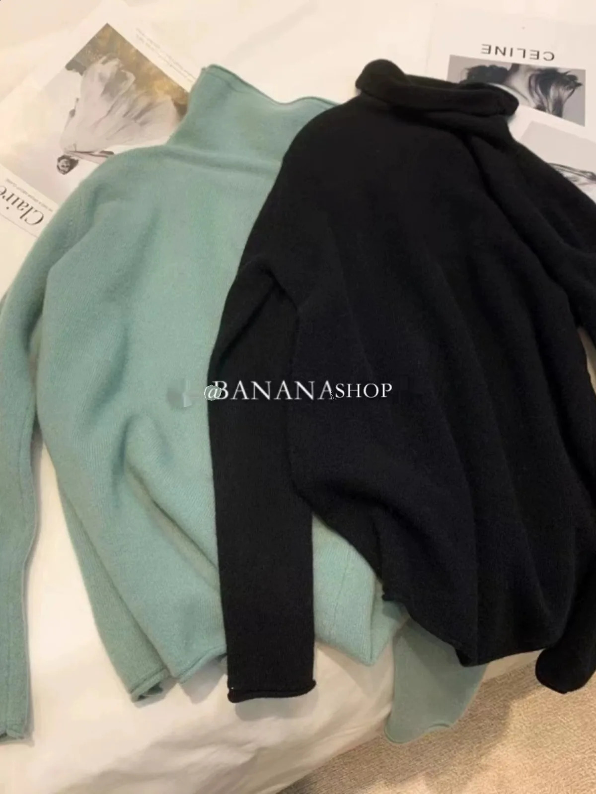 100% pure cashmere sweater womens turtleneck sweater with autumn winter pile neck sweater with rolled edge bottom knitwear 240824
