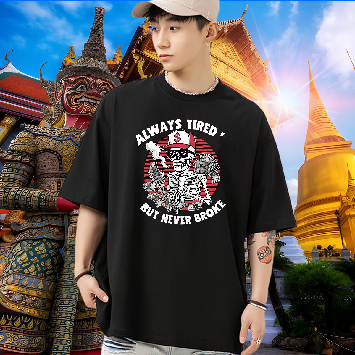 Designer T-Shirts for Men 100% Cotton 230g skull Street Custom Anime Breathable Men Tops Tees New Designer Clothes