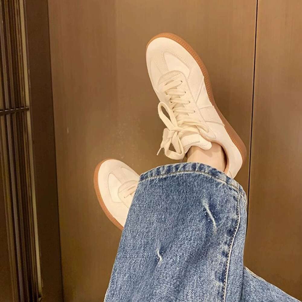 Cowhide Version Retro German Training Shoes Women Spring And Summer New All-Matching Sier Flat Sports Leisure Forrest Gump S