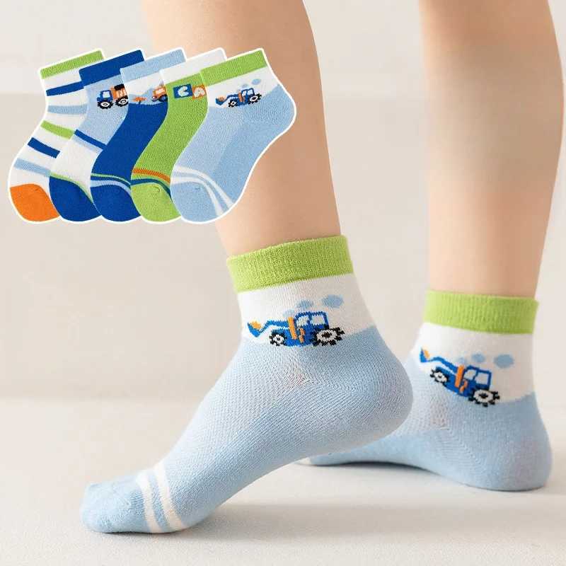 10 Pairs Childrens Socks Summer Thin Cotton Socks Boys Socks Breathable Sweat-absorbent Girls Socks CL240824