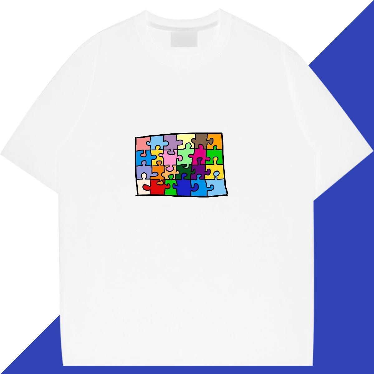 Free Shipping Women Tees 230g Cotton painting Street Wear Womens T Shirts Short Sleeve O-Neck Customized Clothes Shirt