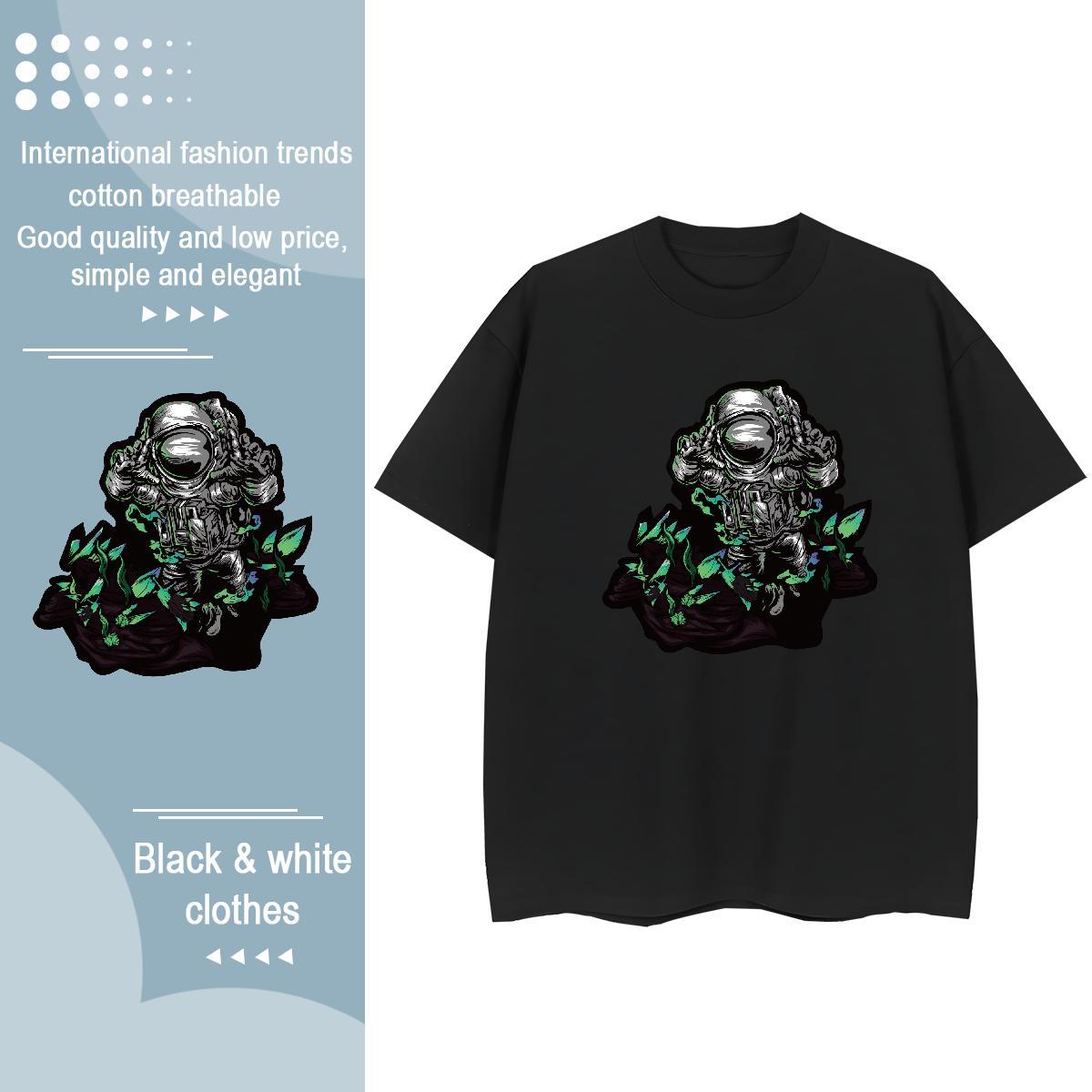 Female Unisex Tshirts 100% Cotton 230g cosmonaut Street T Shirt For Woman Breathable Short Sleeve Oversized Tops Tees