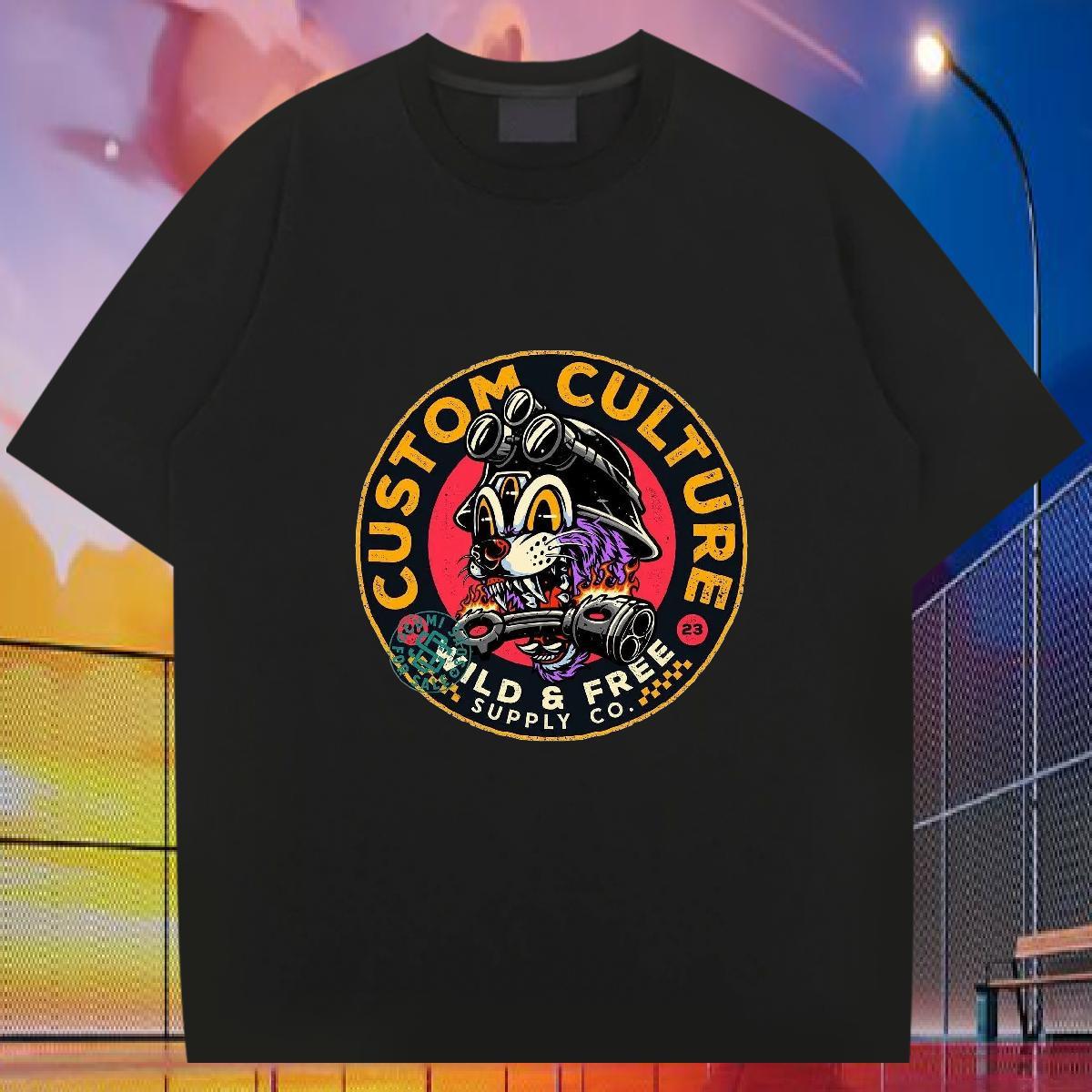 Loose Fit T-Shirts for Men 230g Cotton skull High Street Hip Hop Skull Crew Neck Breathable Men Clothes T-Shirt New Designer Wear