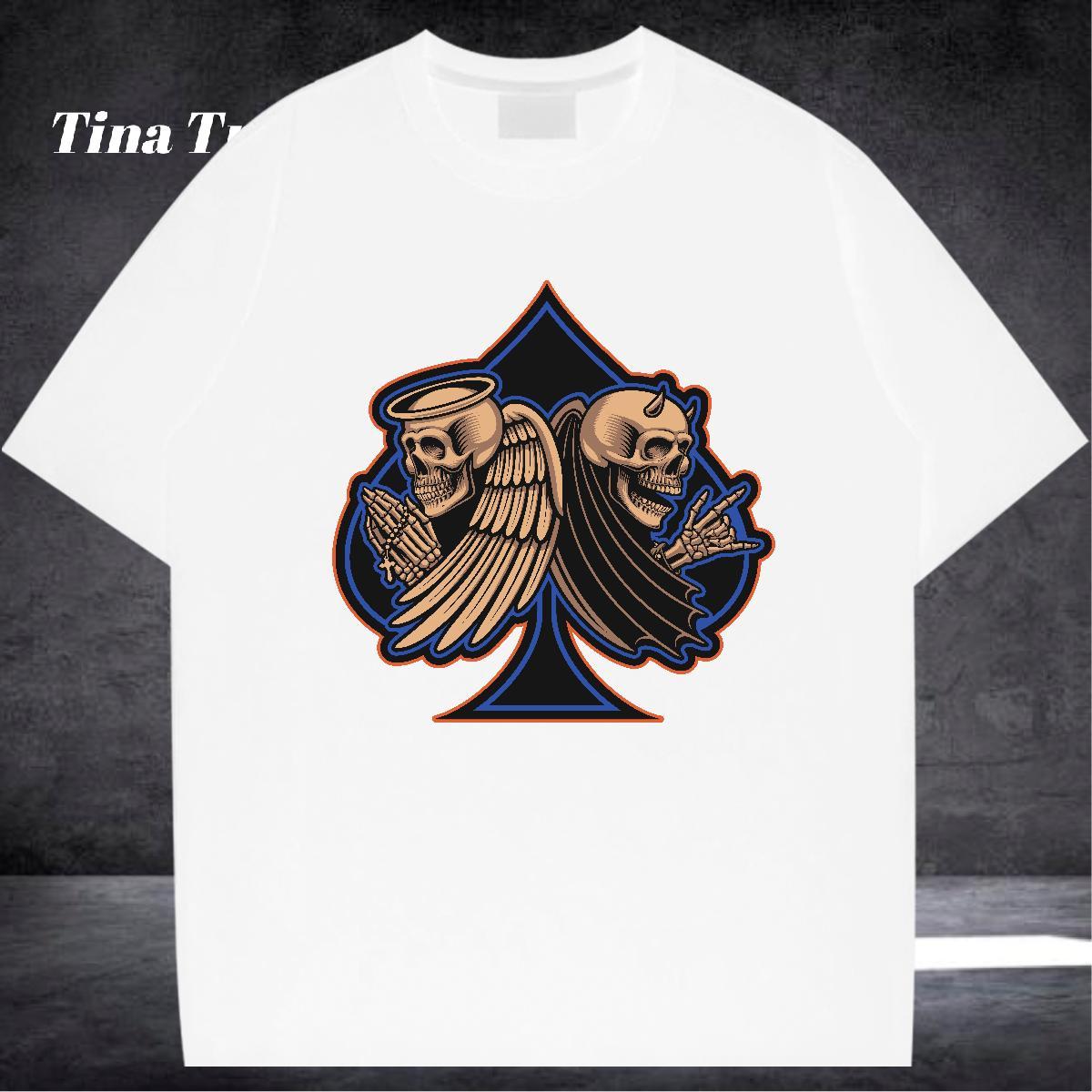 TOP Quality Man T Shirts 230g Cotton skull Summer Casual Customized Breathable Short Sleeve Men Tops Tees Designer Fashion Tee Shirt