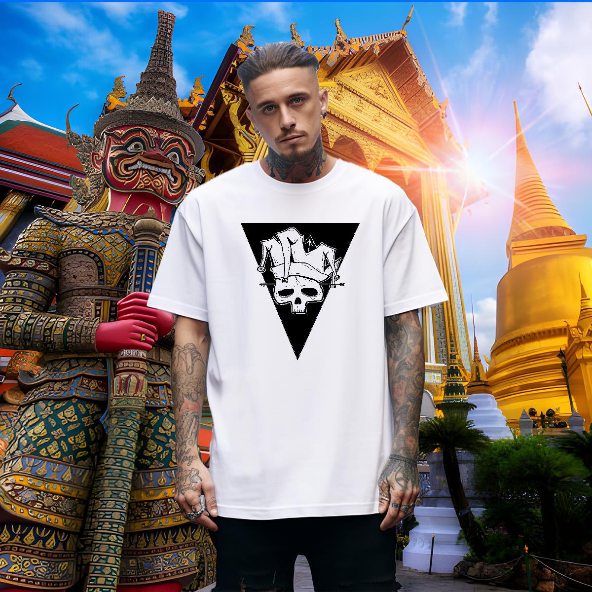 Wholesale Man T Shirts 100% Cotton 230g skull Casual Beach Oversized 3XL 4XL Breathable Men Tshirts New Arrival Polos