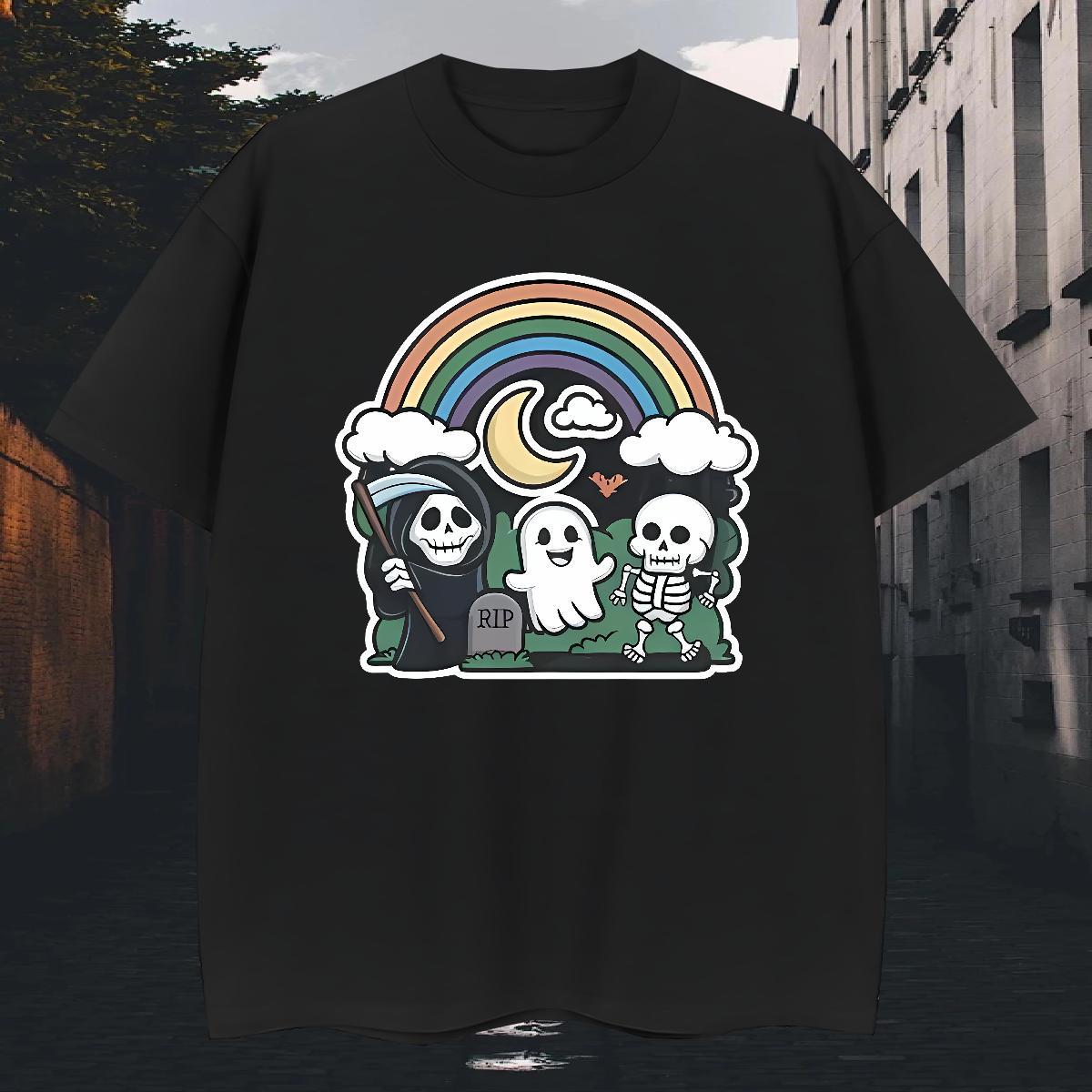 Classic Man T Shirts 230g 100% Cotton rainbow Hip Hop Custom Print Plus Size Breathable Soft Tshirt for Man Woman Wholesale Top Tees