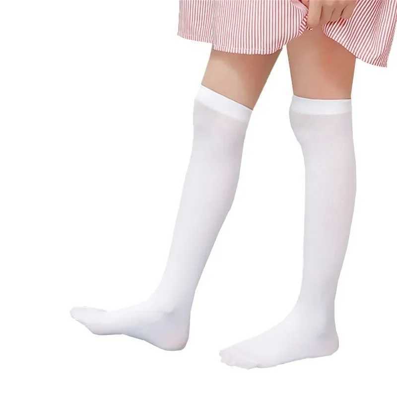 White School Girls Socks Velvet Knee High Long Socks Cartoon Star Heart Stripe Design Kid Black Princess Socks Kniekousen Meisje CL240824