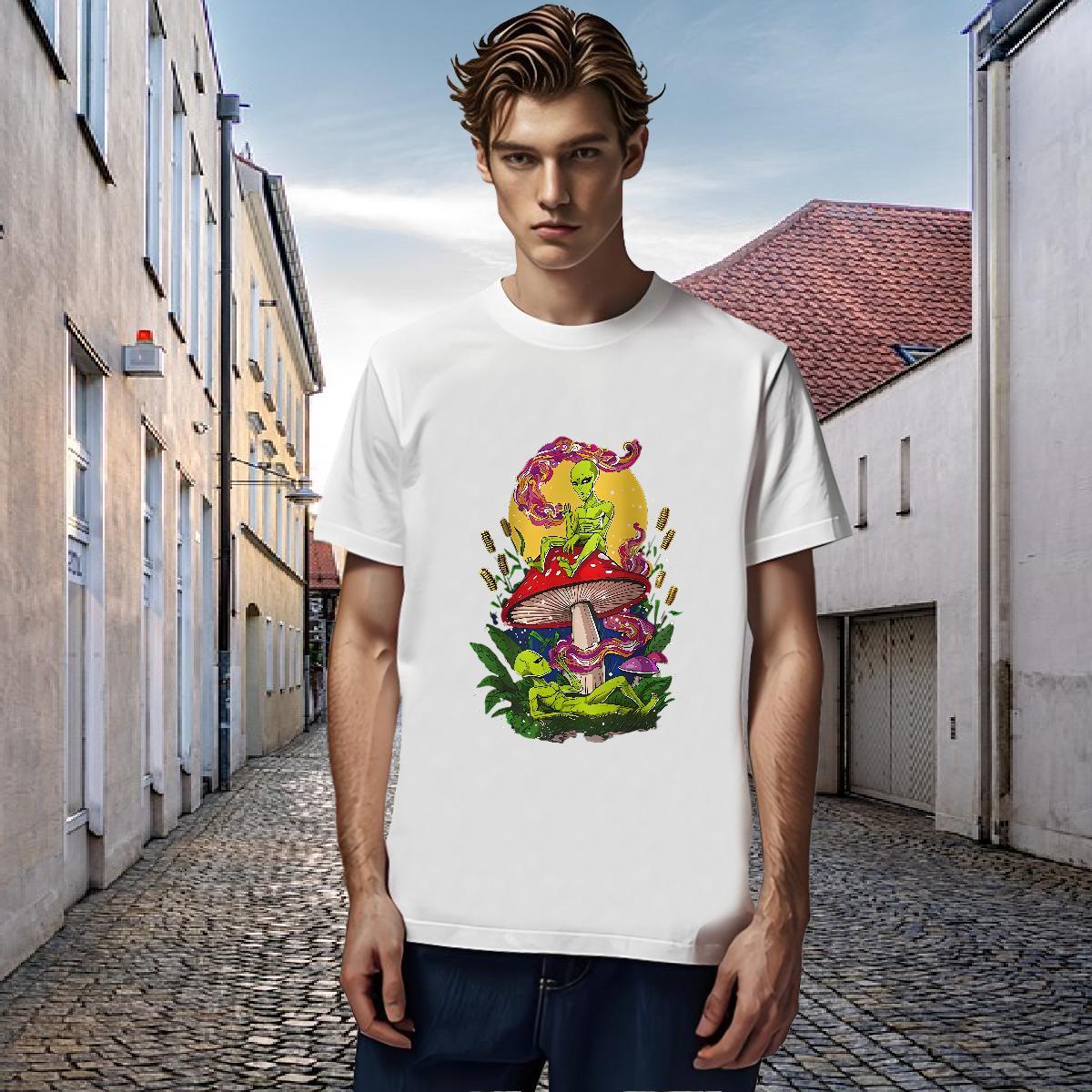 High Quality T Shirt For Man 230g Cotton skull Street Casual Anime Short Sleeve Soft Mens Tshirts Classic Clothes