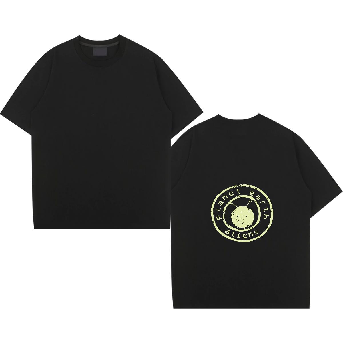 TOP Quality Man T Shirts 230g Cotton letter Anime Printing Street Graphic O Neck Short Sleeves Couples T Shirts Classic Casual Tshirts