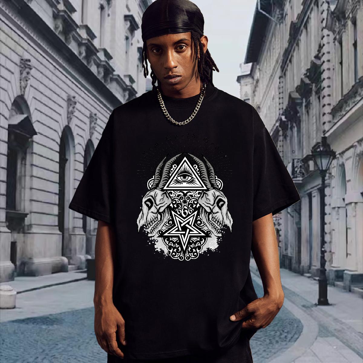 Cool Design T Shirts Men 230g 100% Cotton eye of the devil Home Outdoor Plus Size Custom Breathable Crew Neck Tshirts Stylist Tops Shirt
