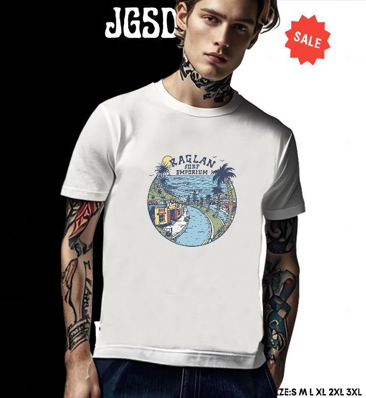 Loose T Shirt For Man 230g Pure Cotton river Street DIY Logo Oversized Breathable Short Sleeve Couples T Shirts Fashion New Tee Shirt