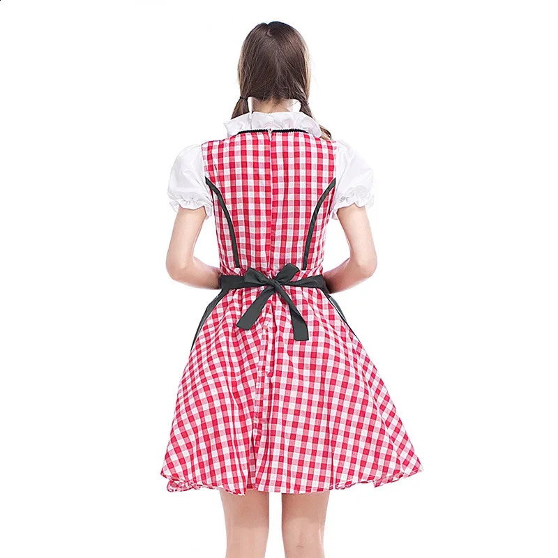 Adult Womens Beer Festival Dirndl Carnival Party Traditional German Bavarian Girl Dress Maid DressApron Set 240823