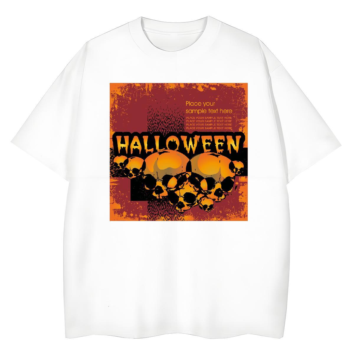 Brand T-Shirts for Men 230g Cotton skull Daily Wear DIY Printed Breathable Men Tshirts Classic Clothes