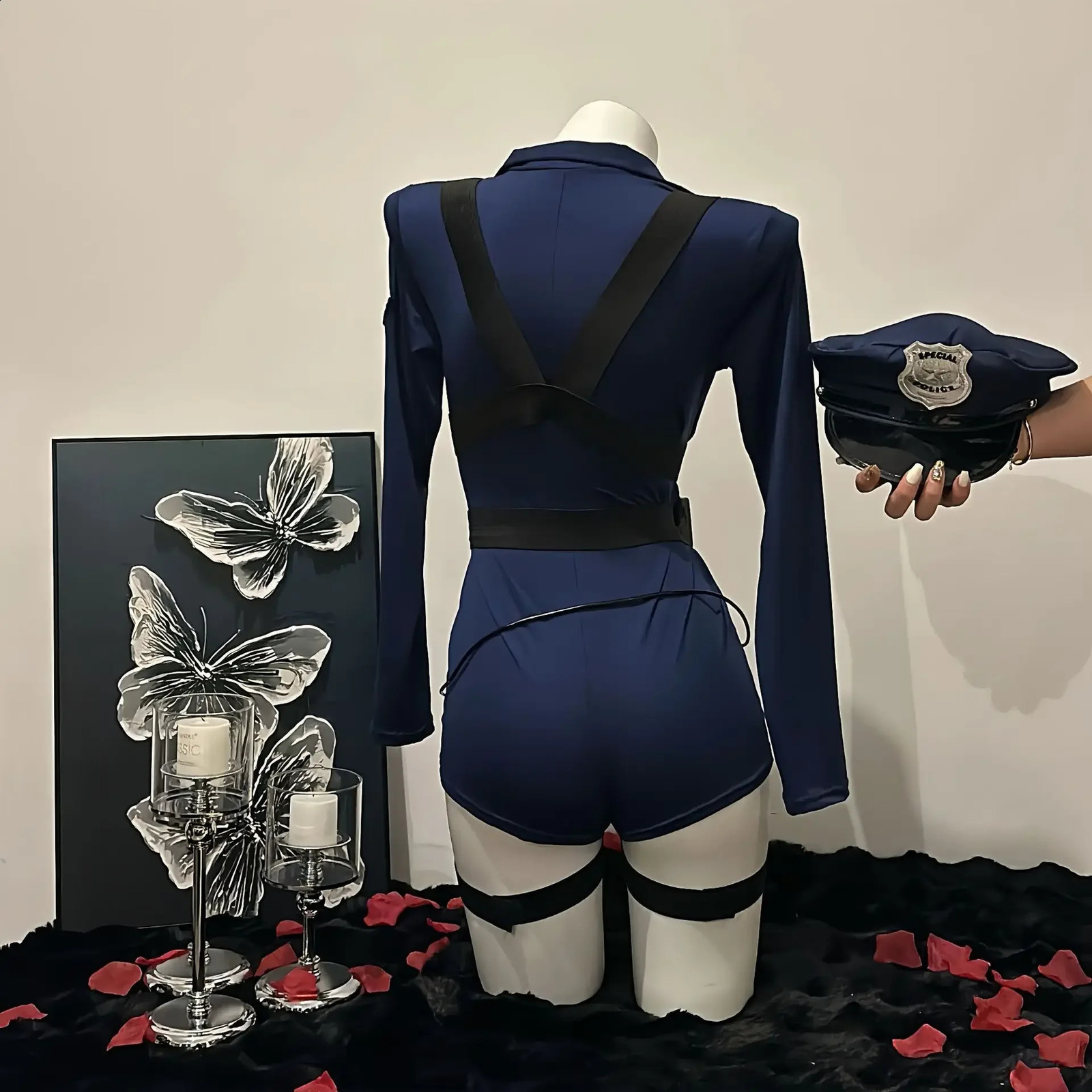 Halloween sexy roleplaying sex lingerie uniform womens jumpsuit nightclub performance costumes 240823
