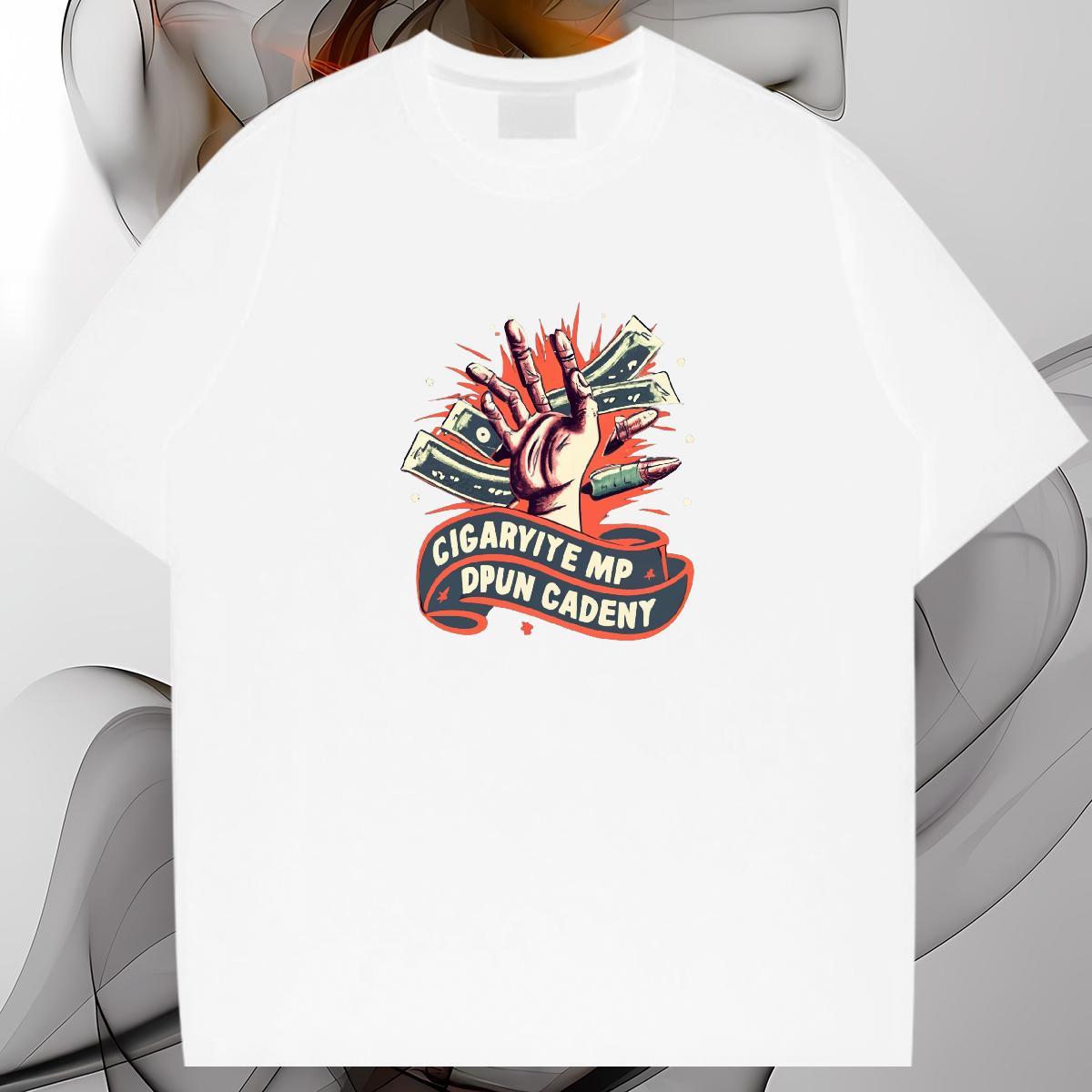 Wholesale T shirt 230g Cotton skull Beach Plus Size Cartoon Breathable Short Sleeve Men Tops Tees DIY Customized Clothes