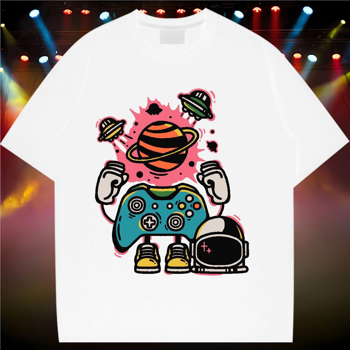 Designer Nice Couples T Shirts 230g Cotton space Sports Street Wear Women T Shirts Crew Neck DIY Anime Printed Tops
