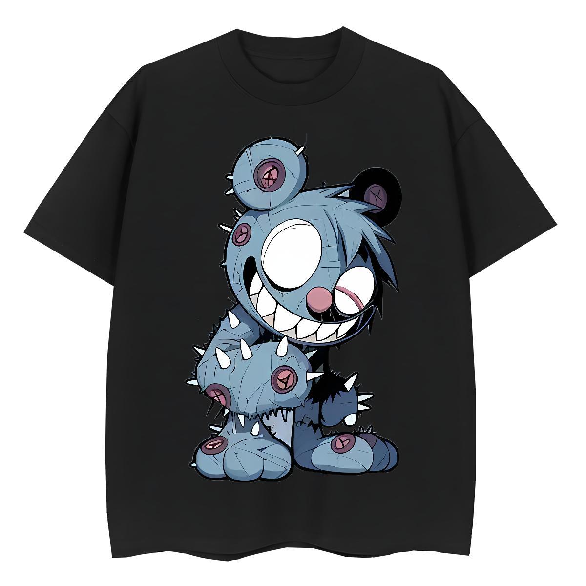 Fashion Men Tshirts bear Sports Casual 230g 100% Cotton Tops Tees Breathable Crew Neck TOP Quality T shirt DIY Printed
