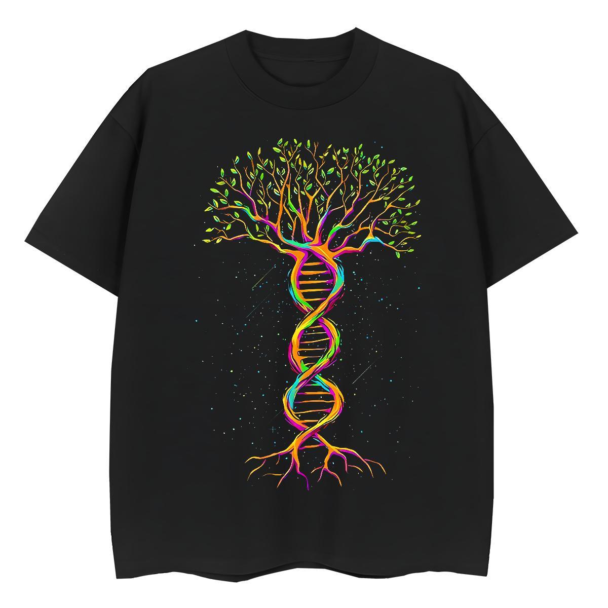 Designer Fashion Men Clothes T-Shirt tree Hip Hop 230g Pure Cotton Tops Tees Breathable Crew Neck Cool Design Mens T Shirts DIY