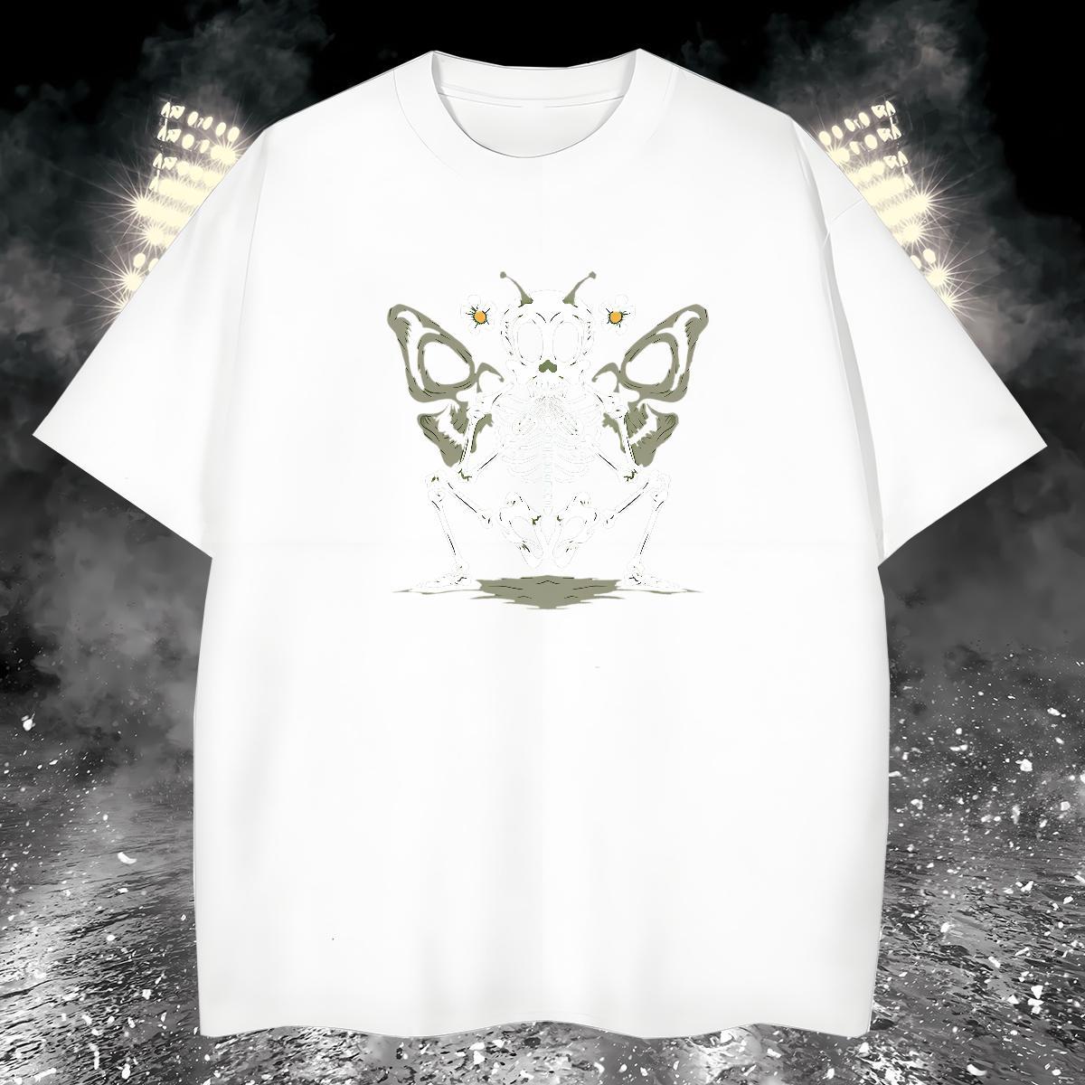 Comfortable T Shirts Men 100% Cotton 230g butterfly Summer Casual Custom Print Plus Size Round Neck Short Sleeve Tshirts 2024 DIY Tops Tees