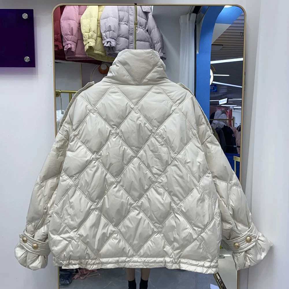 Women's Down Parkas Brand Womens Jackets Women Warm Ultra Light 90% White Duck Down Coat Loose Short Parka Female Outwear Y2408247MQQ