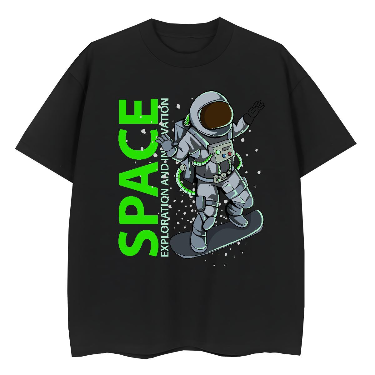 5A Women Tshirts 100% Cotton 230g universe Sports Street Wear T-Shirts Breathable Short Sleeve Oversized Tops Tees
