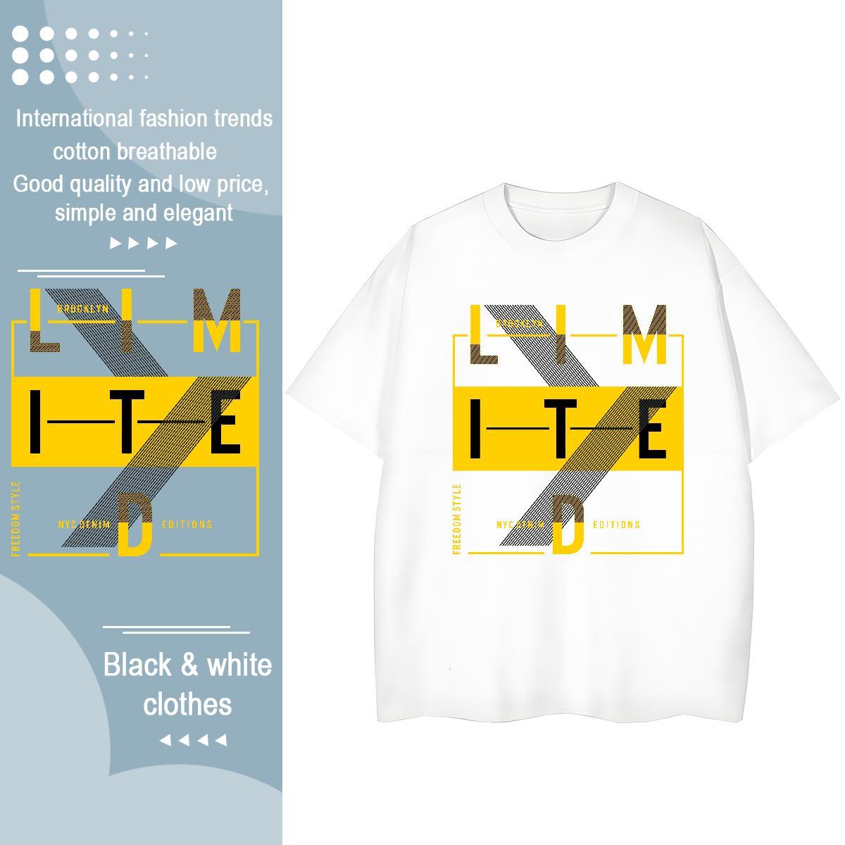 Wholesale T Shirt For Man 230g 100% Cotton letter Sport Graphic Crew Neck Men Tshirts Factory Direct Tee Shirt