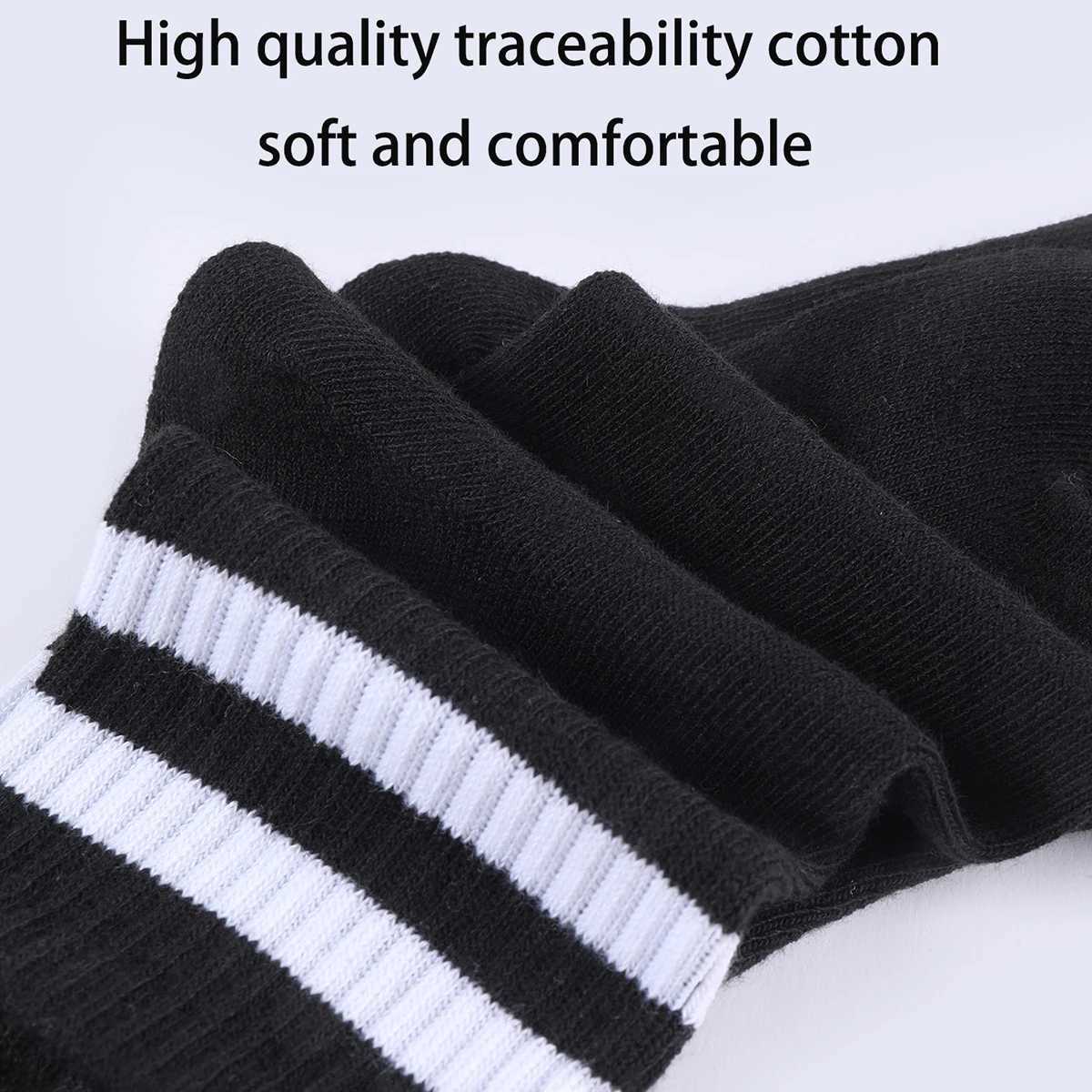 12 pairs of striped Preppy Crew childrens socks - unisex fashionable solid color striped pattern round neck socks CL240824