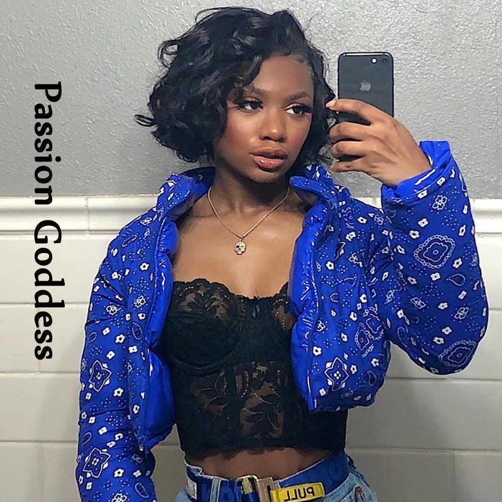 Women's Down Parkas Winter Cute Women Shiny PU Camouflage Puffer Jacket Warm Camo Bubble Coat Zipper Paisley Leather Parkas Down Both Side Wear Y