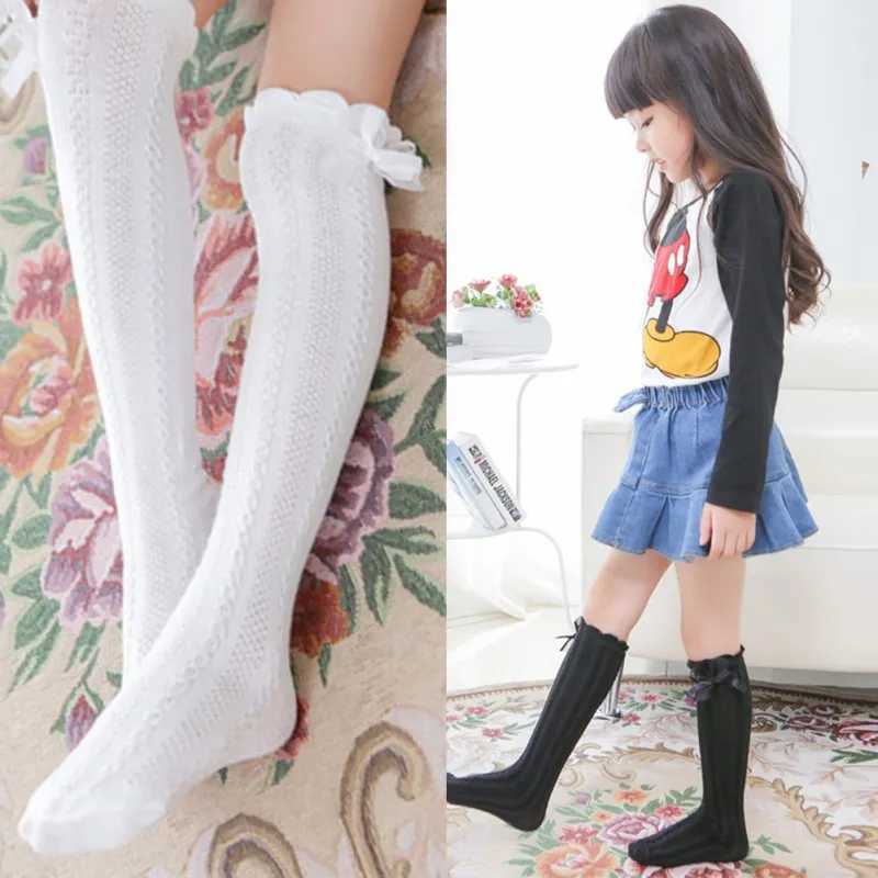Baby Girls Knee High Socks Long Kids Soft Cotton Ruffle Lace Socks Children School Uniform Socks Mid-calf Socks Leg Warmers CL240824