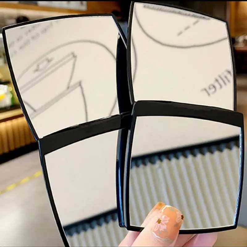 High Quality Folding Portable Double-sided Mirror Bright Black High-definition Mini Flip HandHeld Pocket Mirror Makeup ToolsXJ241213