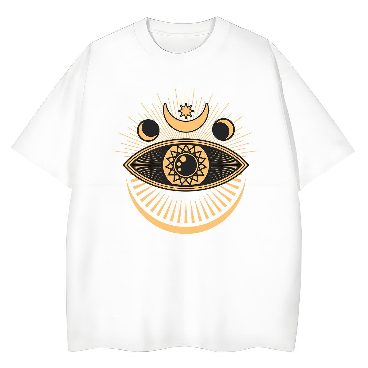 High Quality T Shirt For Man 230g Pure Cotton eyes Street Wear Asian Size Crew Neck Breathable Men Tees Free Shipping Tops Tees