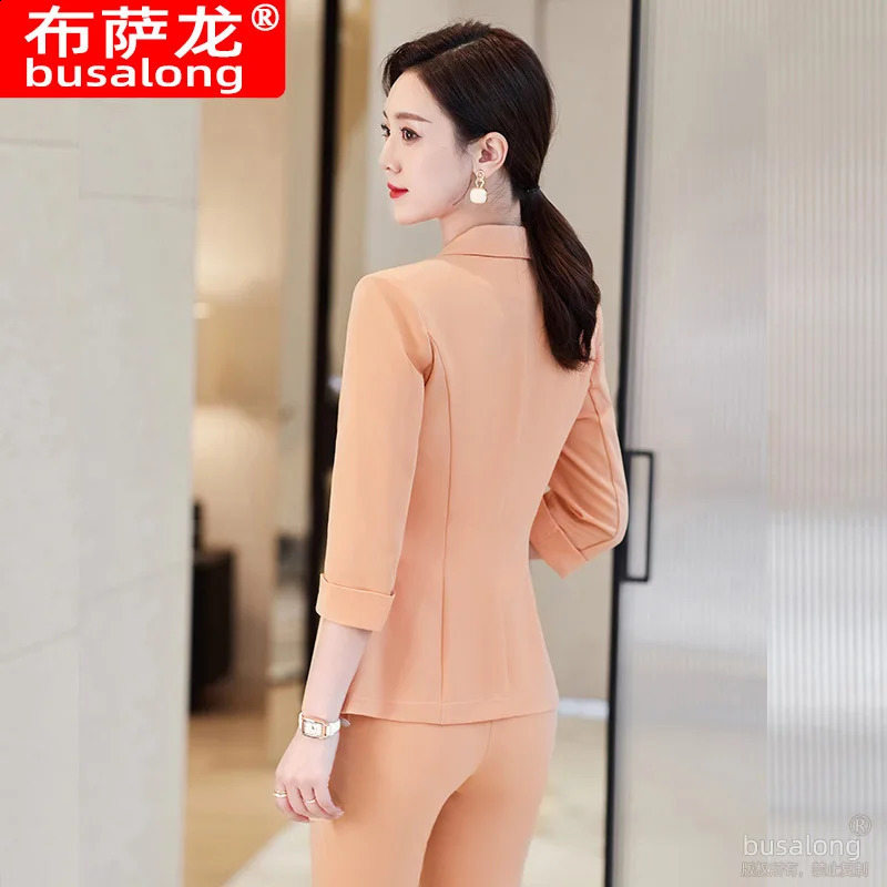 Summer Half Sleeve Ol Business Wear Womens Set Pants 240823