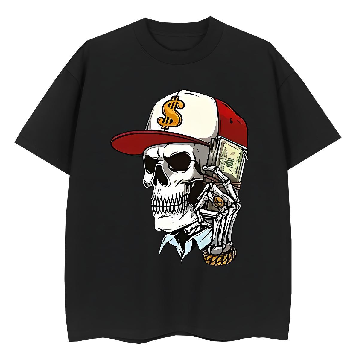 Wholesale T-Shirts for Men 230g Cotton halloween Casual Daily Wear Plus Size Cartoon Crew Neck Breathable Men Tops Tees Customized Tops Shirt