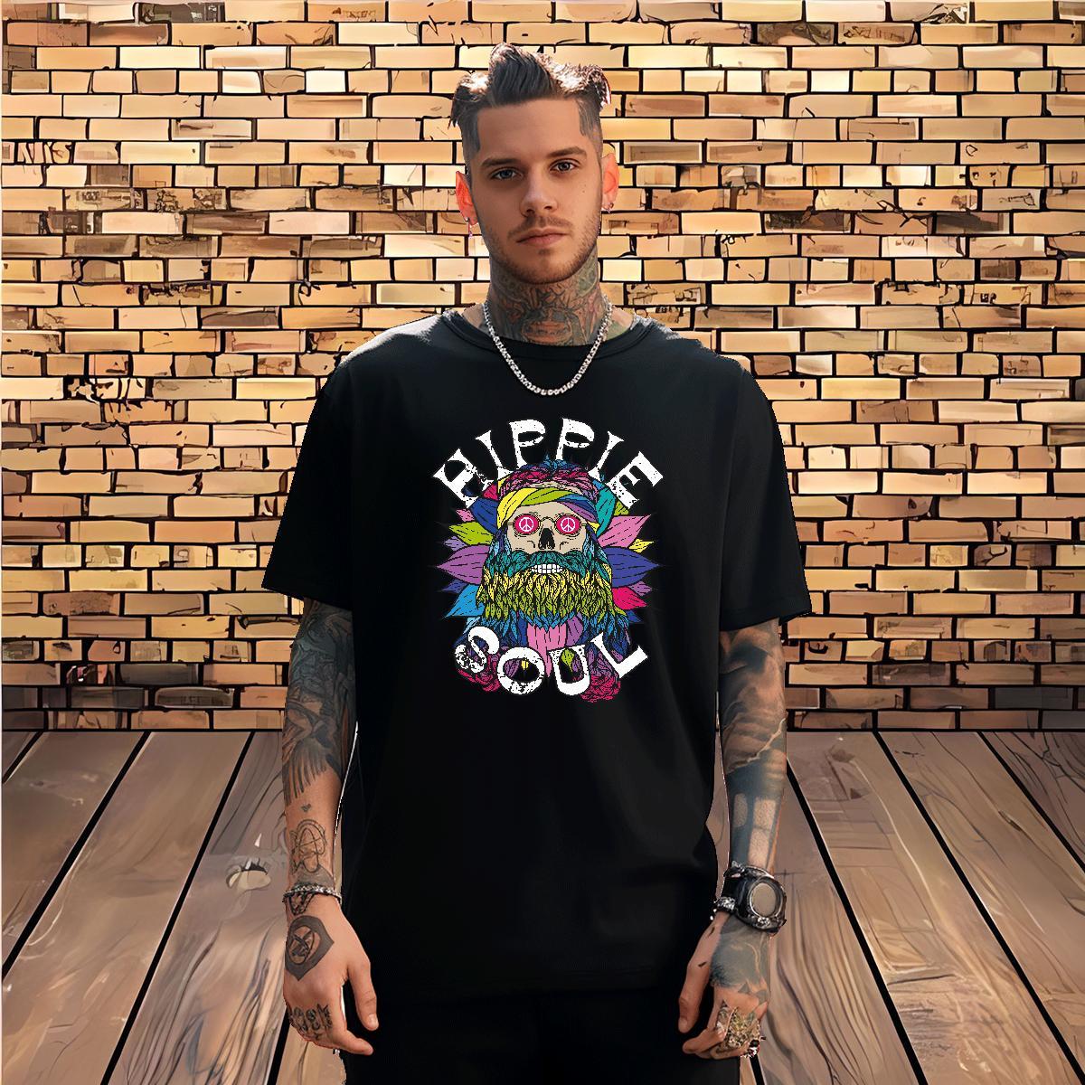 Cool Design Man T Shirts 100% Cotton 230g skull High Street Hip Hop White Plus Size Breathable Men Tees 2024 Designer Top Tees