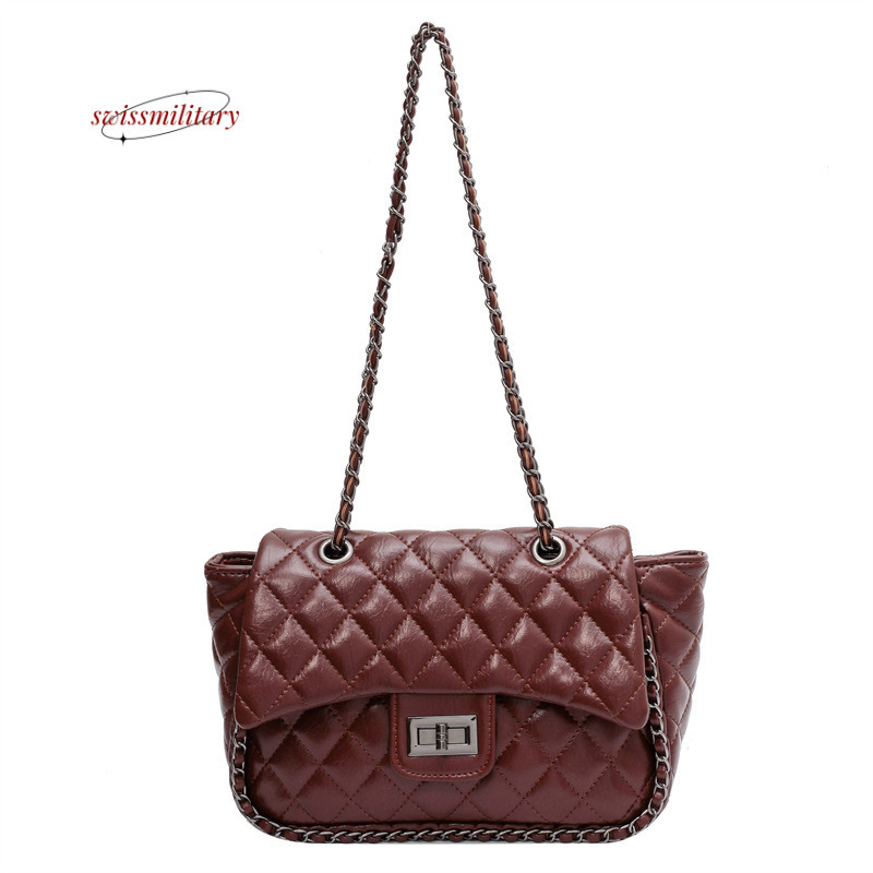 Swissmilitary Large capacity shoulder is popular this year, with high-end texture and fashionable diamond grid underarm bag. Tongqin crossbody bag #42