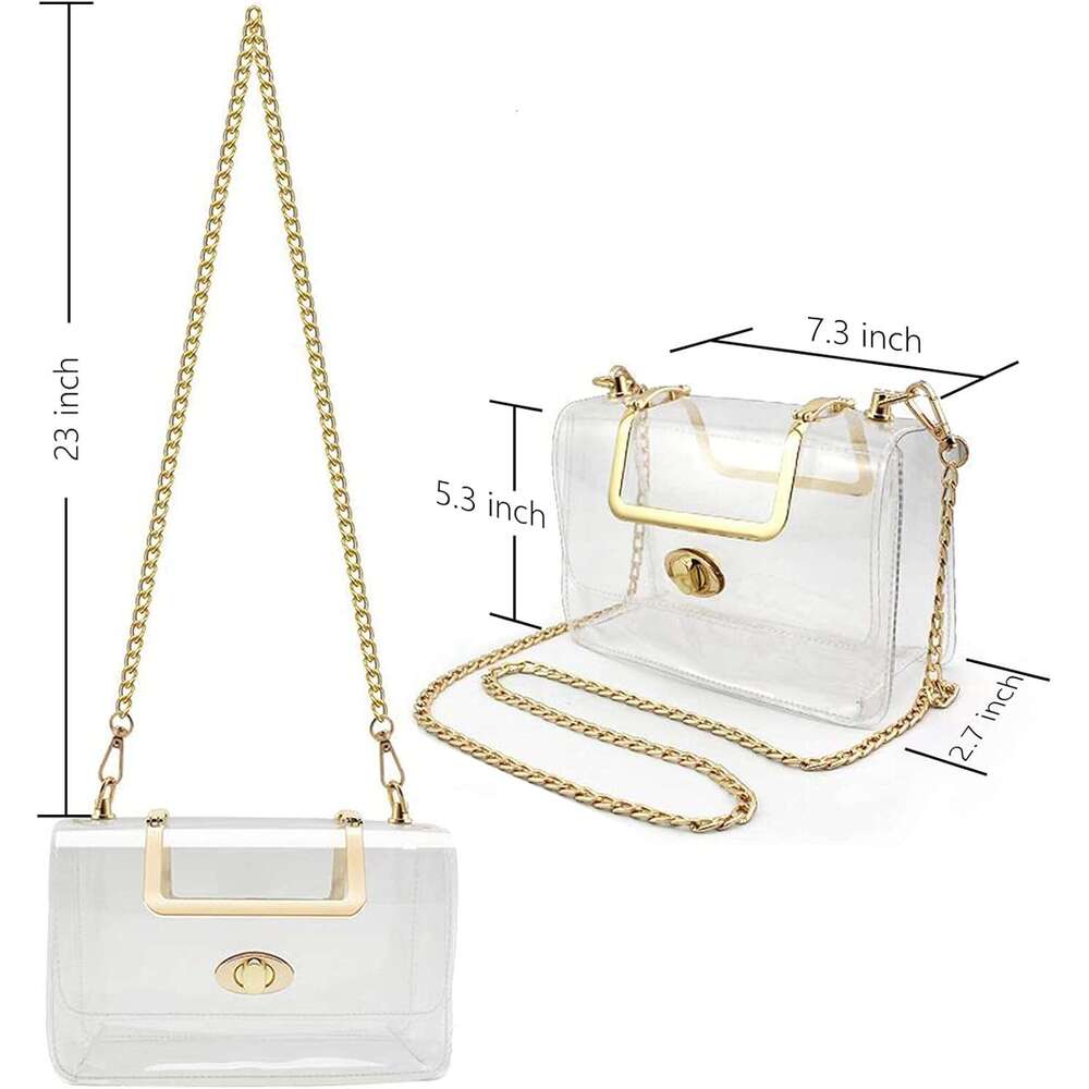 Clear Purse for Women, Clear Crossbody Bag,Transparent Clutch Clear Purse Crossbody Shoulder Stadium Approved Bags