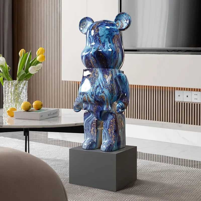 Large 80cm Creative Lamp Luxury Violent Bear Piji Bank Floor Vertical Decoration Living Room Decoration TV Cabinet Fluid Bear W240823