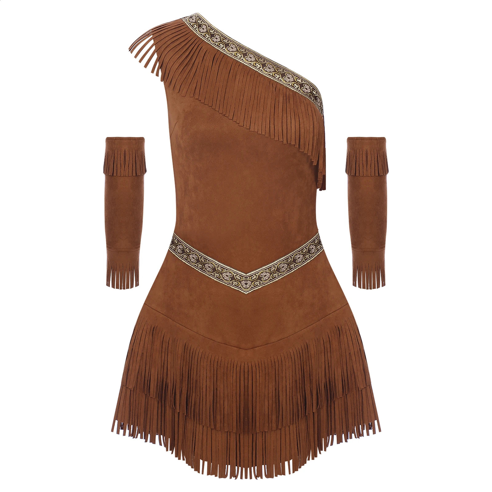Sexy womens Indian princess costume cosplay with tassel sleeves Halloween party fancy dress up 240823
