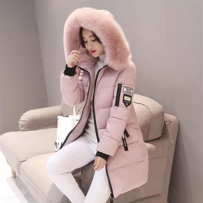 Womens warm hooded down jacket casual long sleeved winter outdoor zipper slim fit 240823